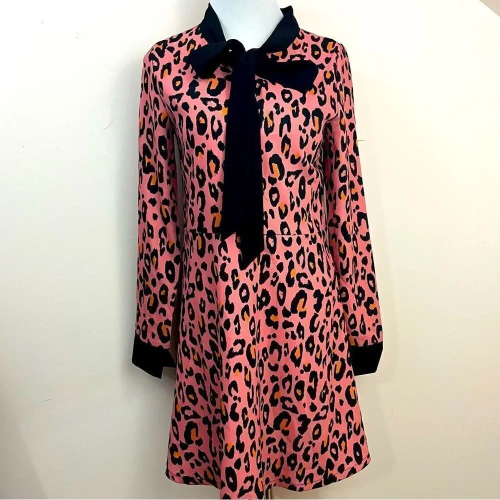 Laroque Mod Style Cheetah Print Shift Dress S - Picture 1 of 7